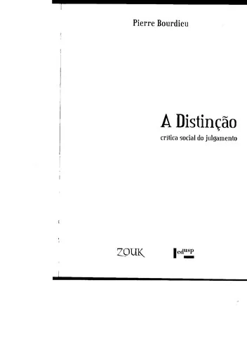Capa de A Distinção