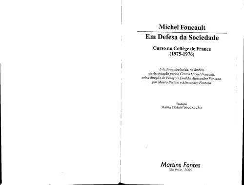 Capa de Em Defesa da Sociedade