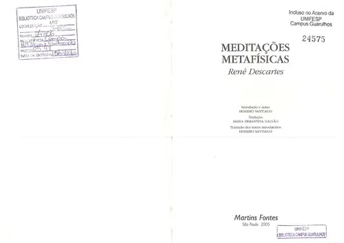 Capa de Meditações