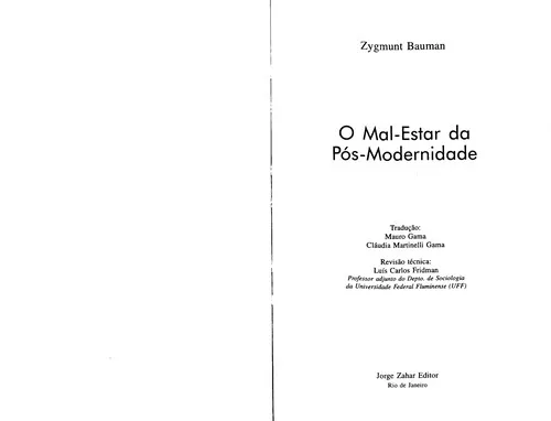 Capa de O Mal-Estar da Pós-Modernidade
