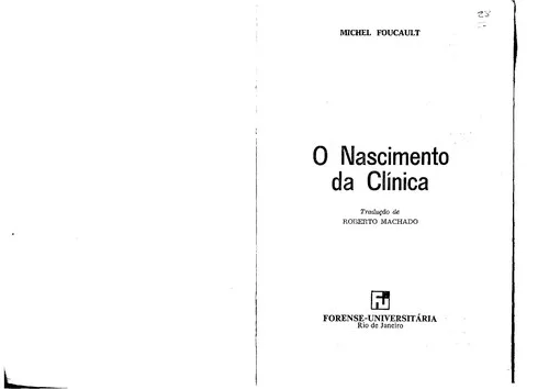 Capa de O Nascimento da Clínica