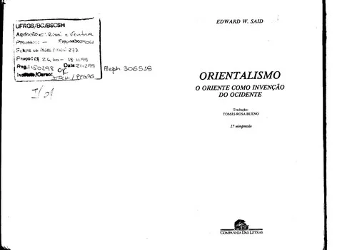 Capa de Orientalismo